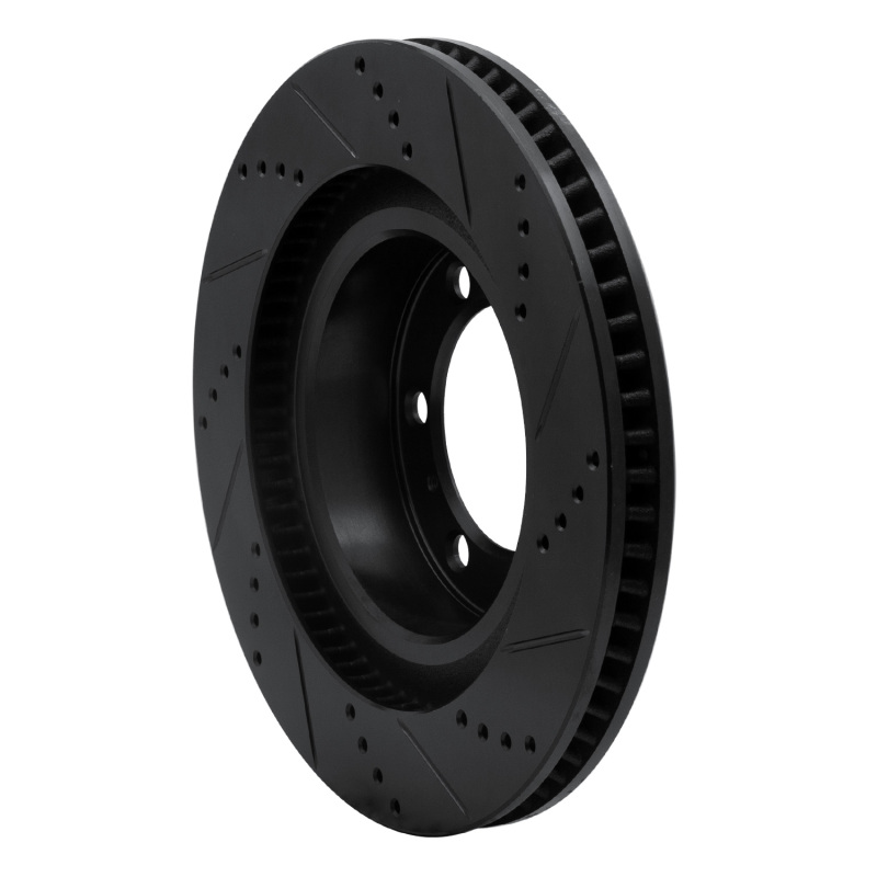 Lexus GX460 Brake Rotor (1) - Front Left - R1 Concepts - Drilled & Slotted - Black - `10-`24